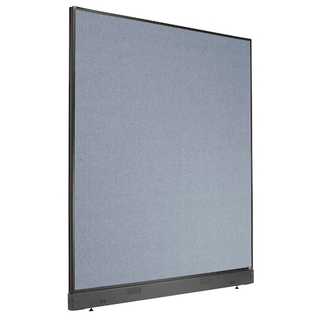 Interion By Global Industrial Interion Non-Electric Office Partition Panel with Raceway, 60-1/4inW x 64inH, Blue 238639NBL